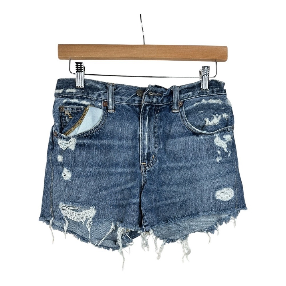 Polo Ralph Lauren‎ Frayed Hem Distressed Jean Shorts size 26 Blue